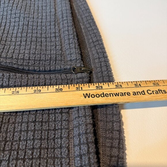 LL Bean Men XL Tall Fleece Jacket Full Zip Checkered Texture Gray Long Sleeve - Picture 7 of 8